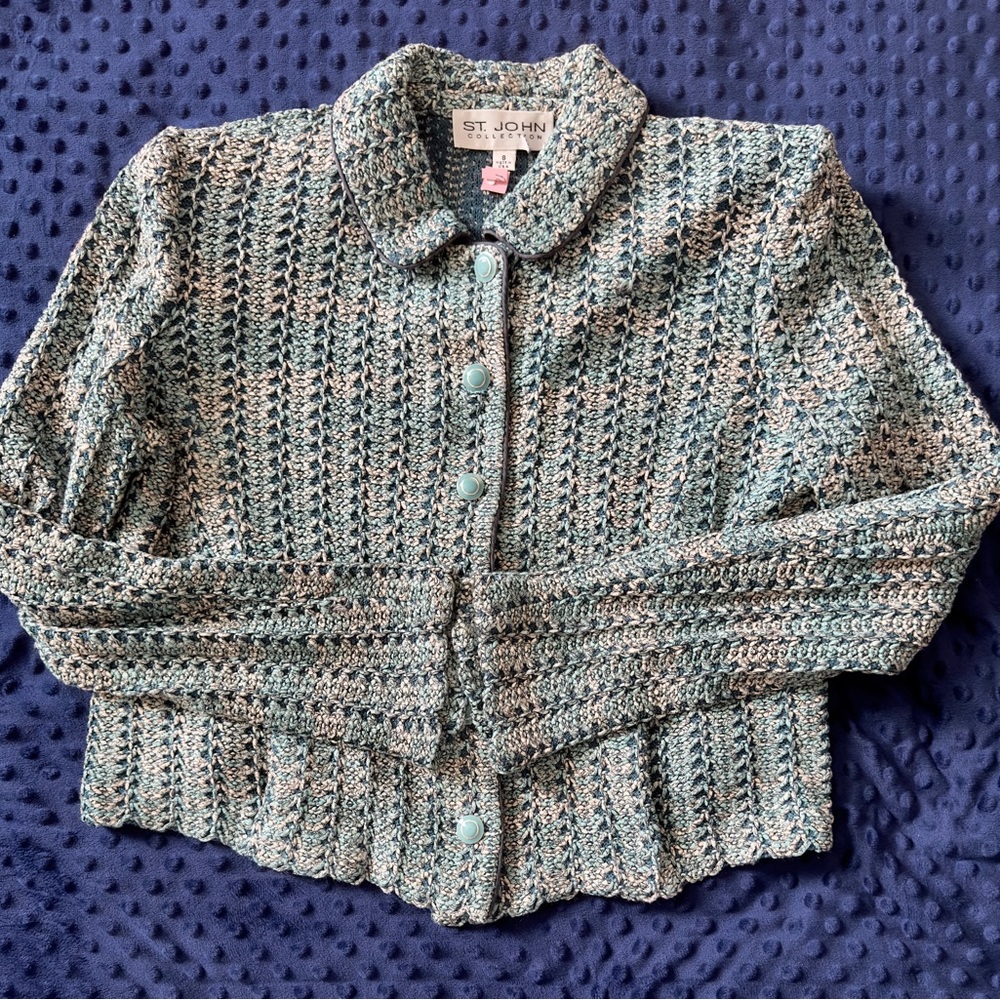 ST.JOHN jacket, size 8 , turquoise color